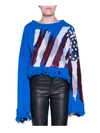 AMEN FLAG CROPPED COTTON SWEATSHIRT,10526519