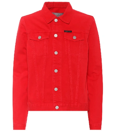 Calvin Klein Jeans Est.1978 Light Cotton Denim Jacket In Red