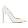 JIMMY CHOO WHITE LEATHER ROMY 100 HEELS,ROMY 100 KID