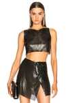 FANNIE SCHIAVONI Metal Mesh Top