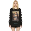 OFF-WHITE OFF-WHITE BLACK AND WHITE DIAGONAL MONALISA T-SHIRT,OMAB001S180010121001