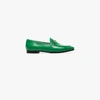 GUCCI GUCCI GREEN JORDAAN LEATHER LOAFERS,404069C9D0012478302