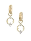 JUDE FRANCES Small 18K Gold & Diamond Open Moroccan Quad Circle Earring Charms