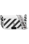 OFF-WHITE MINI STRIPED TEXTURED-LEATHER SHOULDER BAG