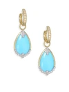 JUDE FRANCES WOMEN'S PROVENCE DIAMOND CHAMPAGNE PEAR STONE DROP EARRING CHARMS,0400097211164