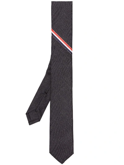 Thom Browne Classic Necktie With Seamed In Red, White And Blue Selvedge (26cm) In Super 120's Twill