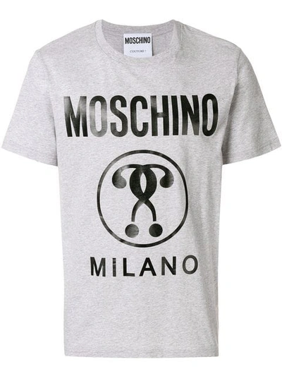 Moschino 双问号logo印花t恤 In Grey