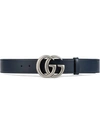 GUCCI LEATHER BELT WITH DOUBLE G BUCKLE,397660AP00N12679975