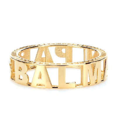 Balmain Gold-tone Brass Logo Bangle