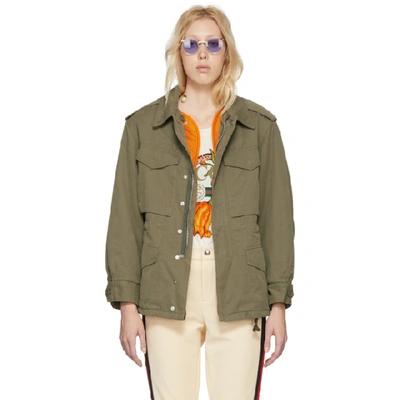 Gucci Printed Cotton-canvas Parka In Green