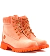 OFF-WHITE X TIMBERLAND VELVET ANKLE BOOTS,P00309837