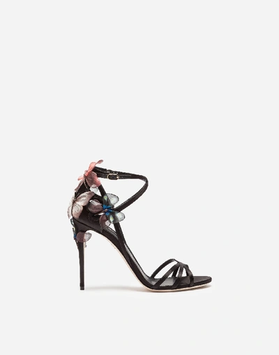 Dolce & Gabbana Satin Sandal With Embroidery