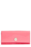 JIMMY CHOO FIE SUEDE & PATENT LEATHER CLUTCH - PINK,J000100568