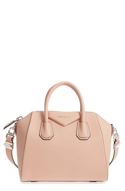 Givenchy 'small Antigona' Leather Satchel - Beige In Nude