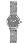Skagen Women's Freja Stainless Steel Mesh Bracelet Watch 26mm In Silver/ Grey/ Silver