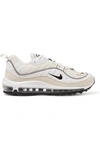 NIKE AIR MAX 98 LEATHER AND NUBUCK-TRIMMED MESH SNEAKERS