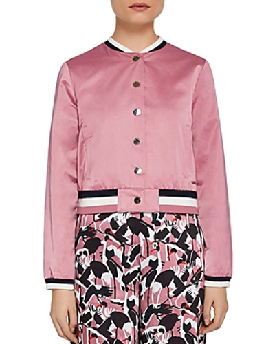 Ted Baker Colour By Numbers Annahh Bomber Jacket In Dusky Pink