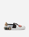 DOLCE & GABBANA PORTOFINO SLIP-ON SNEAKERS IN PRINTED CALFSKIN,CS1577AN649HWF57