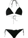 Oseree Crystal Embellished Triangle Bikini In Black