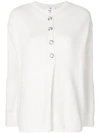 ALLUDE ALLUDE BUTTONED PLACKET JUMPER - WHITE,1826200012729418