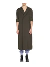 HAIDER ACKERMANN AZURITE KHAKI SILK JERSEY COAT,10527107