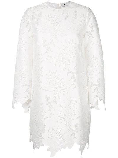 Msgm Cut Out Detail Shift Dress - White