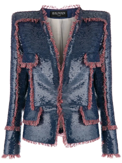Balmain Fringe-trimmed Sequin Jacket