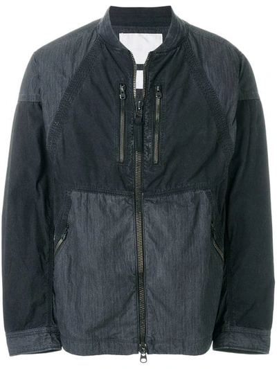 White Mountaineering Panelled Shirt Jacket In Black