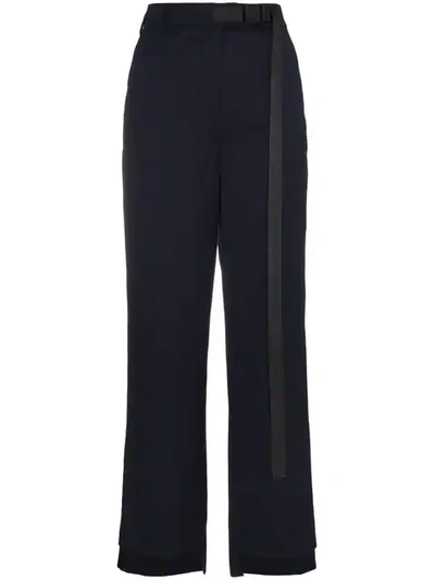 Shushu-tong Wool Trousers With Belt In Blue