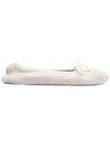 N•peal Contrast Trim Slippers In Neutrals
