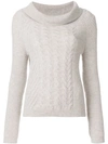 N•PEAL CABLE KNIT JUMPER,NPW192312694622