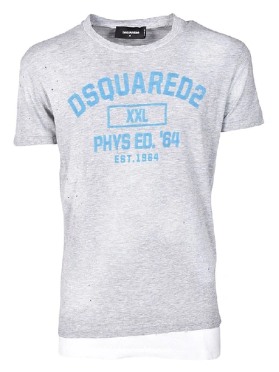 Dsquared2 Slogan Distressed T-shirt In Grey