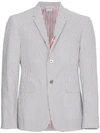 THOM BROWNE THOM BROWNE SINGLE BREASTED SEERSUCKER JACKET - GREY,MJC001E0057212541799