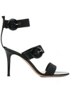 GIANVITO ROSSI BUCKLED CROSS STRAP SANDALS,G6113985RIC12734519