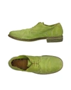 GUIDI GUIDI MAN LACE-UP SHOES LIGHT GREEN SIZE 4.5 SOFT LEATHER,11378832AX 11