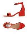 STEVE MADDEN STEVE MADDEN IRENEE WOMAN SANDALS RED SIZE 8.5 SOFT LEATHER,11436336BF 10