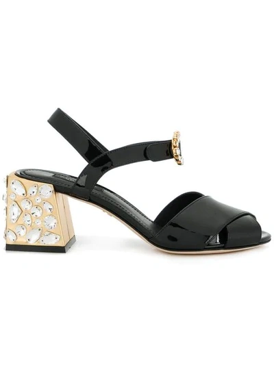 Dolce & Gabbana Crystal Embellished Sandal In Nocolor