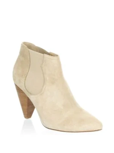 Joie Barleena Suede Cone-heel Booties In Sand