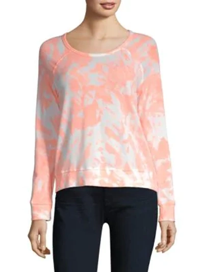 Sundry Tie Dye Crop Sweater In Neon Heat