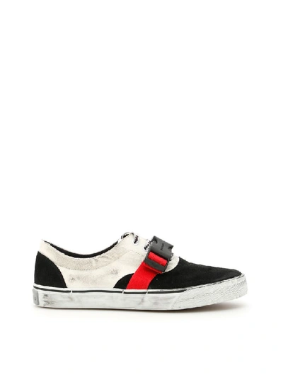 Palm Angels Tricolor Buckle Sneakers In Black