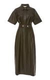 VICTORIA BECKHAM BELTED LEATHER SHIRT DRESS,DR LNG 6634 AW18M