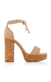 ALEXANDRE BIRMAN CELINE PLATFORM SUEDE SANDALS,B3510300090012