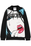 MOSCHINO OVERSIZED PRINTED STRETCH-COTTON JERSEY HOODIE