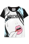 MOSCHINO Printed stretch-cotton jersey T-shirt