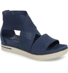 Eileen Fisher Sport Platform Sandal In Denim Nubuck