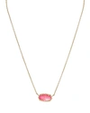 Kendra Scott Signature Elisa Necklace, 15 In Gold/blush