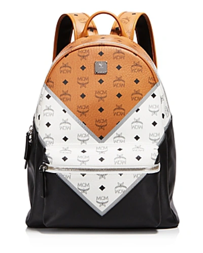 Mcm Stark Chevron Backpack In Visetos Colorblock Leather