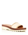 SEE BY CHLOÉ SEE BY CHLOE WOMEN'S LEATHER WEDGE PLATFORM SLIDE SANDALS,SB26090-07180