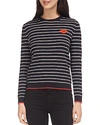WHISTLES KISS STRIPED SWEATER,27003