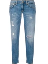 DONDUP DONDUP DISTRESSED FITTED JEANS - BLUE,P282DS146DR09T12744028